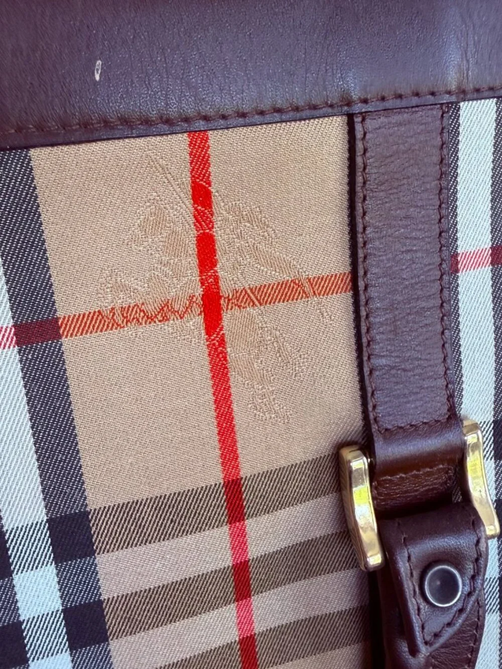 Vintage Burberry Authentic Haymarket Sac Plat Tote, Minor Wear, One Owner